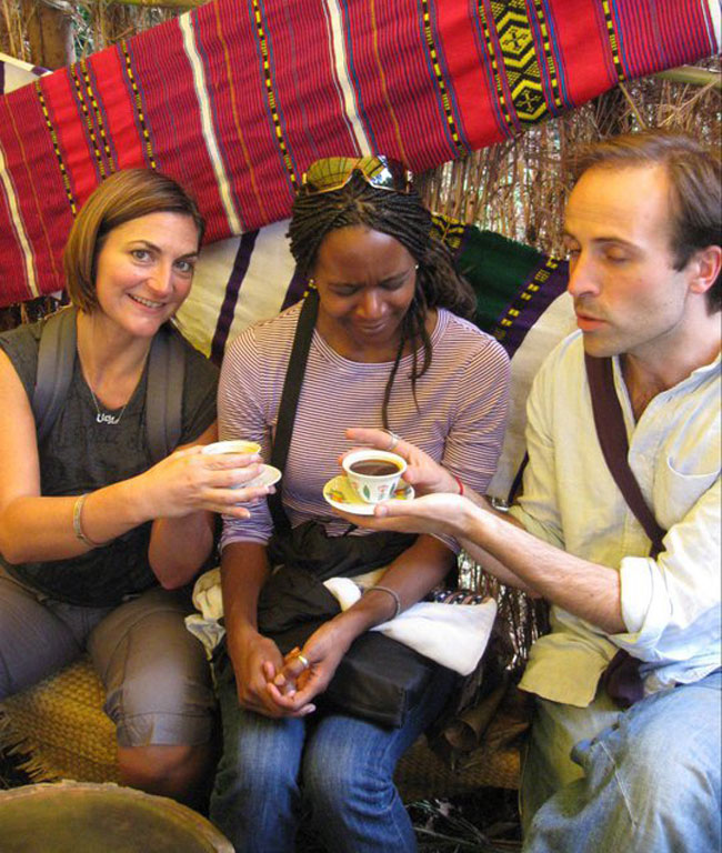 Michelle Ray on her travels drinking tea. Michelle Ray on her travels drinking tea.