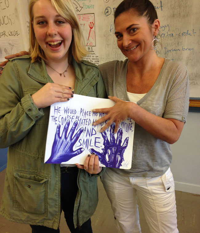 Michelle Ray with student tutor. Michelle Ray with student tutor.